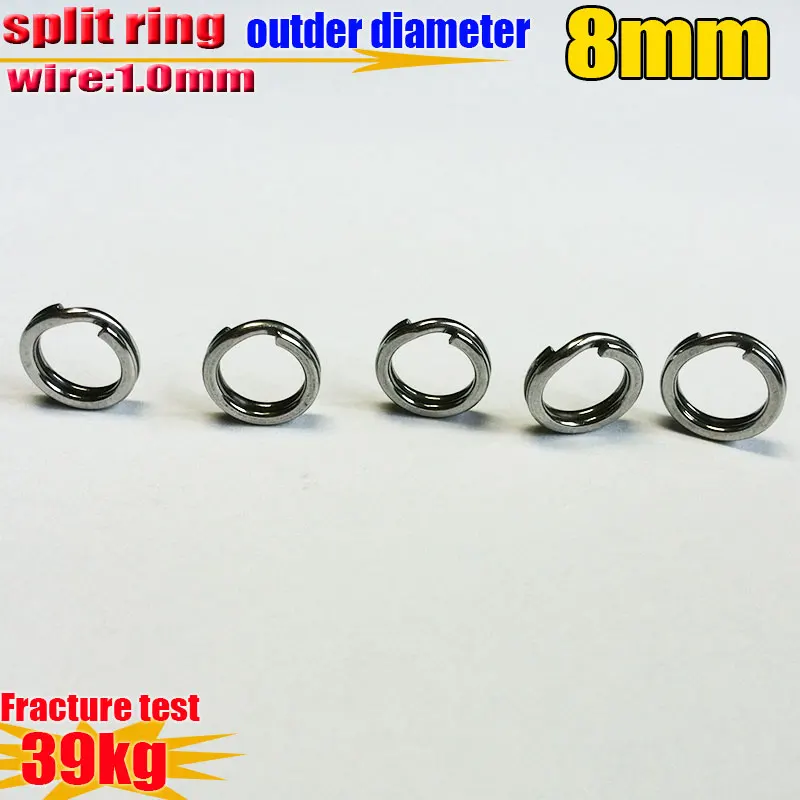 2019new fishing split rings size wire1.0mm*outder diameter  8mm Quantity 80pcs/lot  material 304Stainless Steel