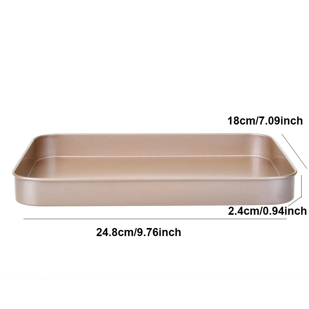 10inch Rectangle Toaster Oven Pan Tray Cake Bread Ovenware Plate Stainle Non-stick Baking Tool Set Carbon Steel  Brownie Pan