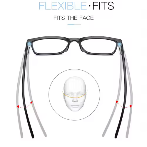 VIVIBEE Classic Square Blue Light Blocking Men Glasses Computer Gaming TR90 Black Anti Ray Eyeglasses Better Sleep Clear Eyewear - Image 4