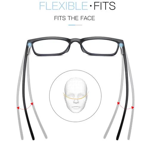 VIVIBEE Classic Square Blue Light Blocking Men Glasses Computer Gaming TR90 Black Anti Ray Eyeglasses Better Sleep Clear Eyewear - Image 4