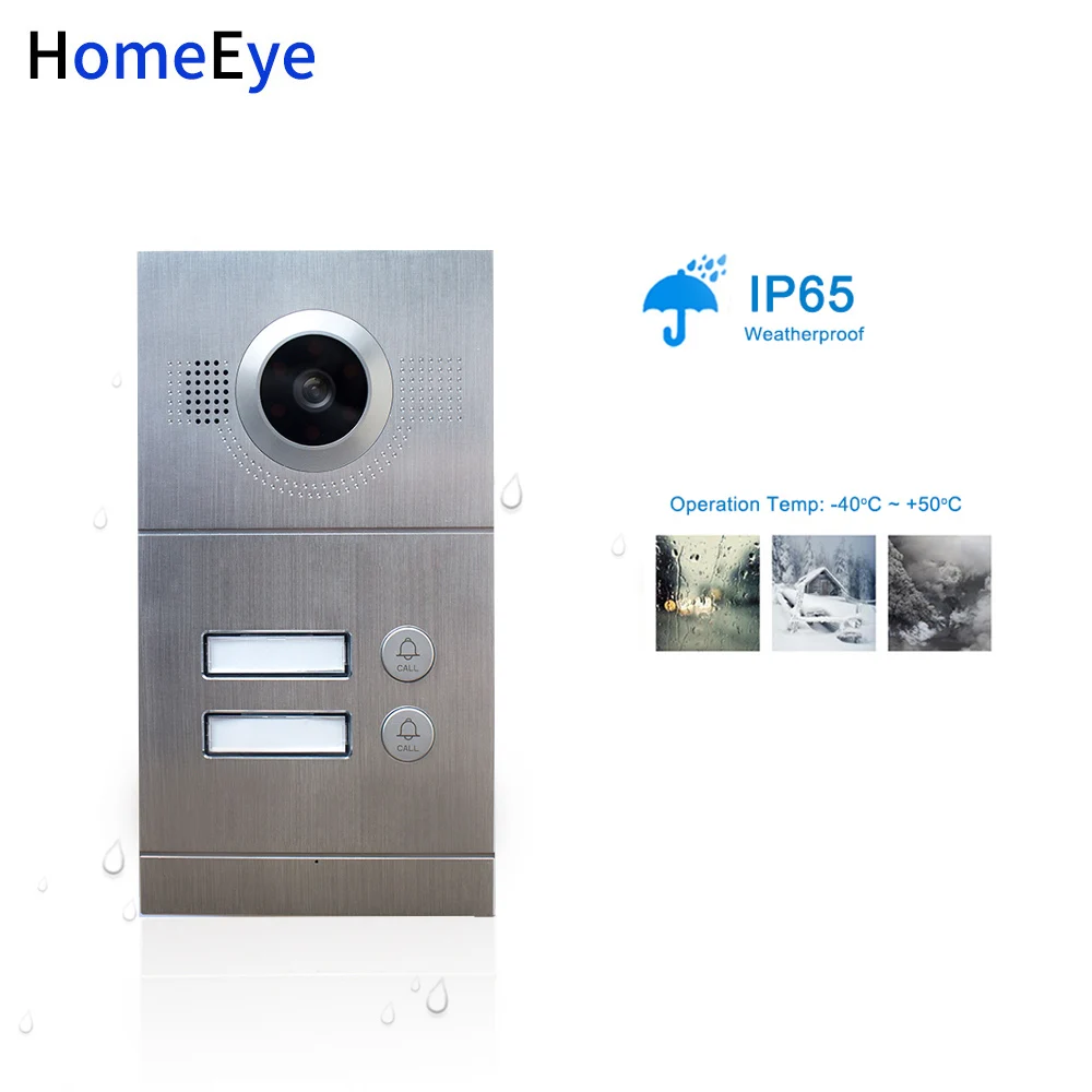 720P WiFi IP Video Door Phone Video Intercom 2-Apartments Door Access Control System iOS/Android APP Remote Unlock POE/IP Camera