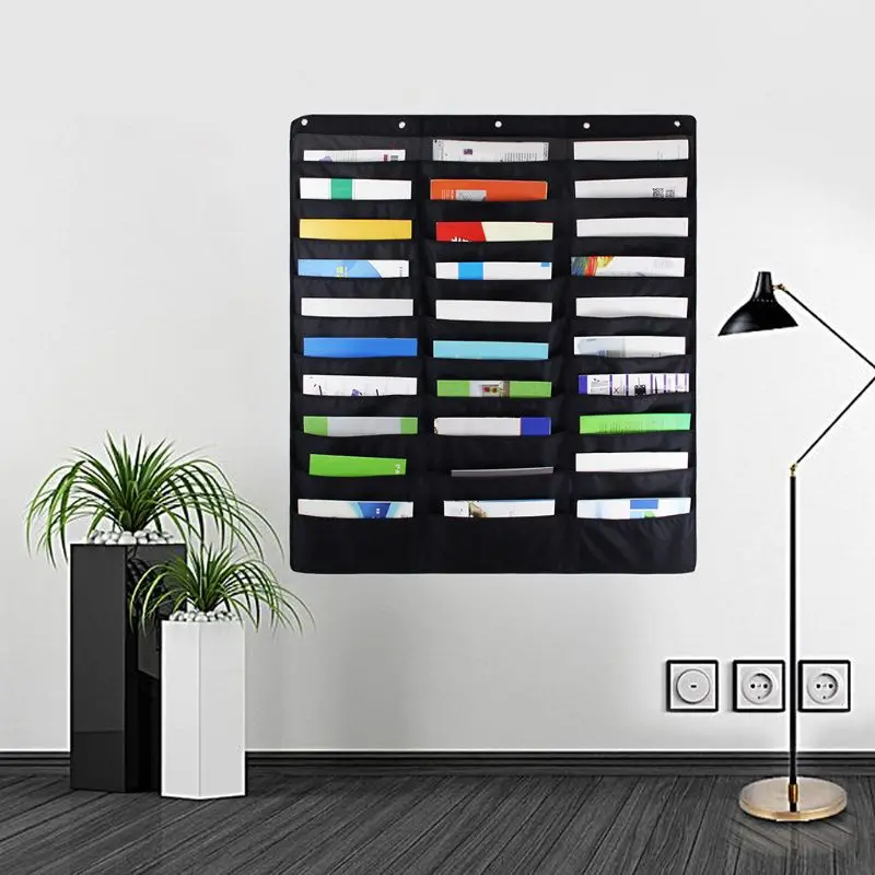 30 Pocket Storage Pocket Chart Hanging Wall File Organize Your Assignments Files