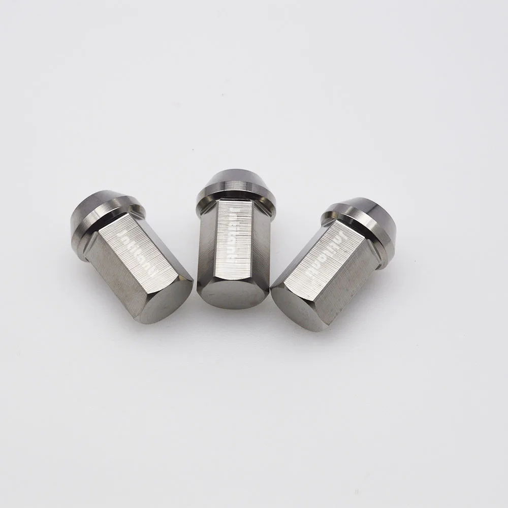 M12*1.25*35 Silver full hex high strength Gr5 titanium wheel lug nut with close end