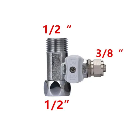 

1/2" To 3/8" Lead Free RO Feed Water Adapter Tee Ball Valve Faucet Shut Off Ball Valve Fitting Connection RO Water Filter