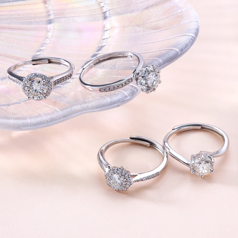 

KRKC Big Wedding Engagement Diamond Ring Set Jewelry Women Jewelry 925 Sterling Silver VVS Oval Moissanite Ring Set