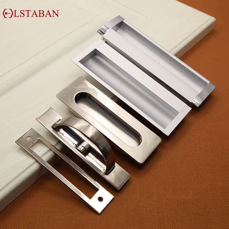 Simple And Modern Aluminum Alloy Hidden Concealed Knob Wardrobe Shoe Cabinet Wine Cabinet Door Pull Furniture Handle