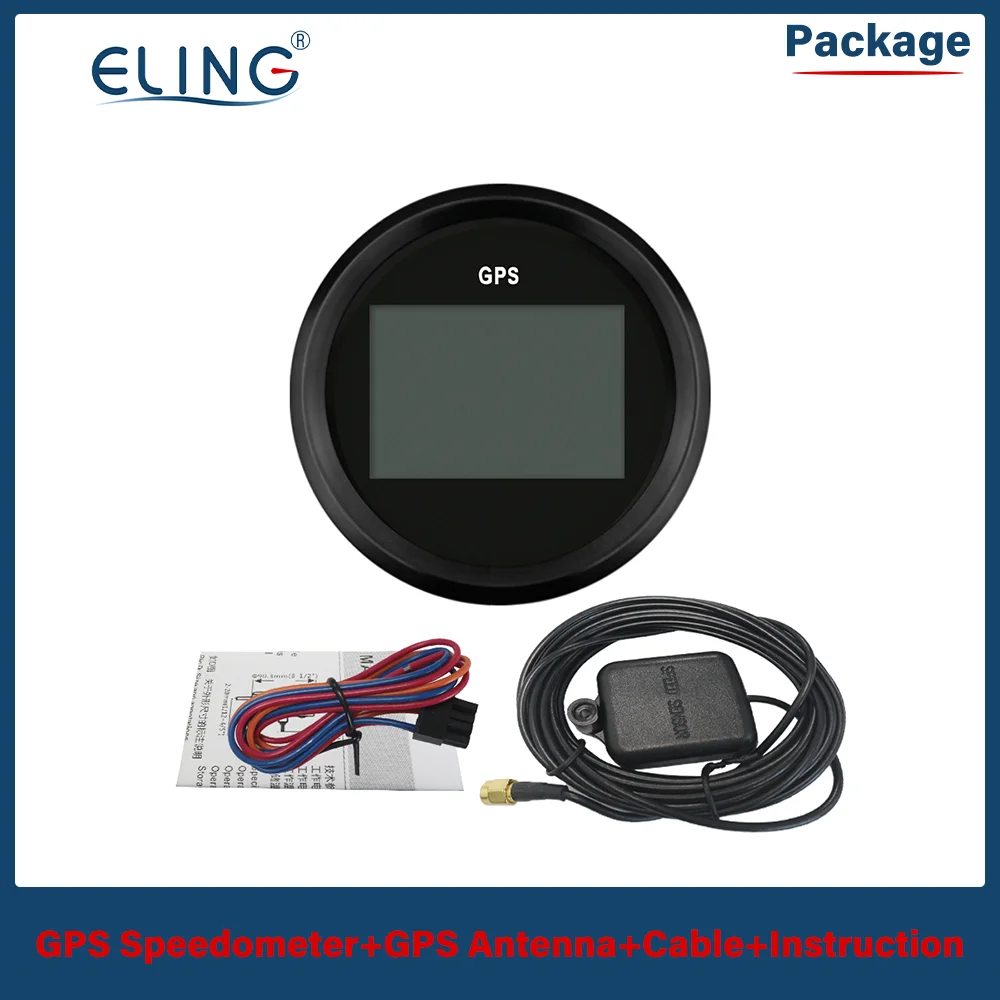 ELING 85mm Digital GPS Speedometer Odometer 0-999 knots km/h MPH with Red Backlight 9-32V for Boat Car Yacht Vessel Motorcycle