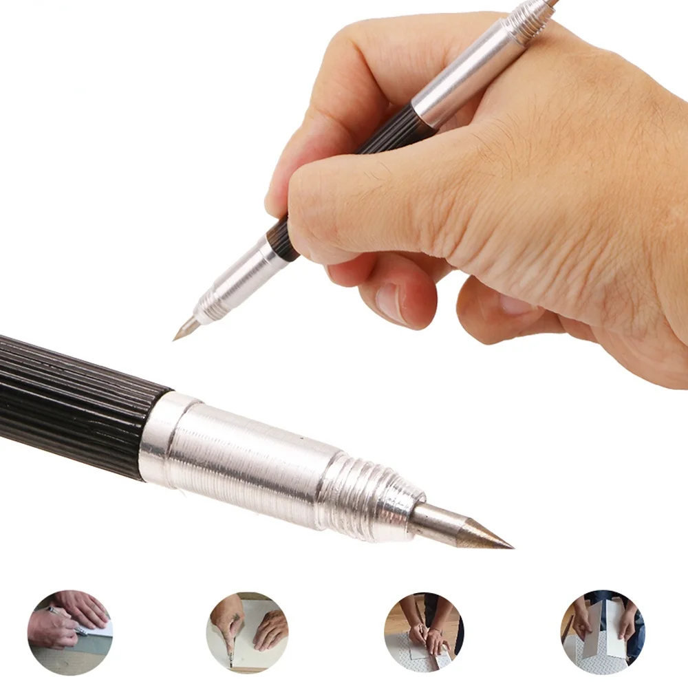 

Portable Alloy Tungsten Steel Tip Double Side Sharp Scriber Pen Ceramics Glass Shell Metal Construction Marking Tools