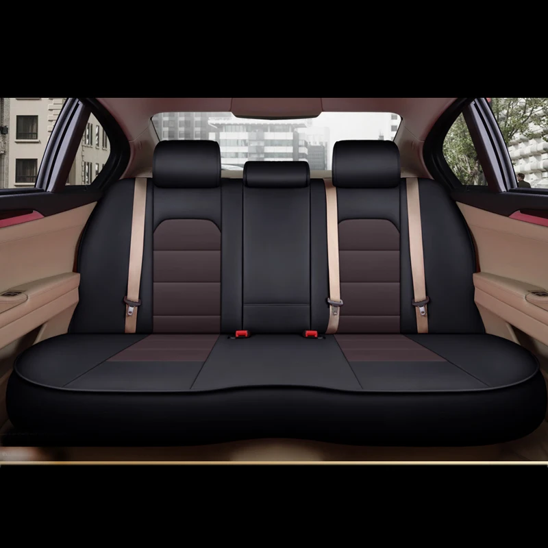 AutoDecorun Cowhide & PVC Leather Auto Seats Covers for Volvo XC70 Accessories Seat Cover Set 2007-2011 Cars Protectors Styling