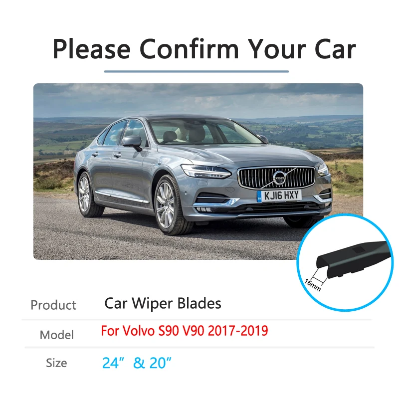 for VOLVO S90 V90 2017~2020 S 90 V Windscreen Wipers T4 T5 T6 T8 D3 D4 D5 AWD Car Wiper Blades Car Accessories 2018 2019