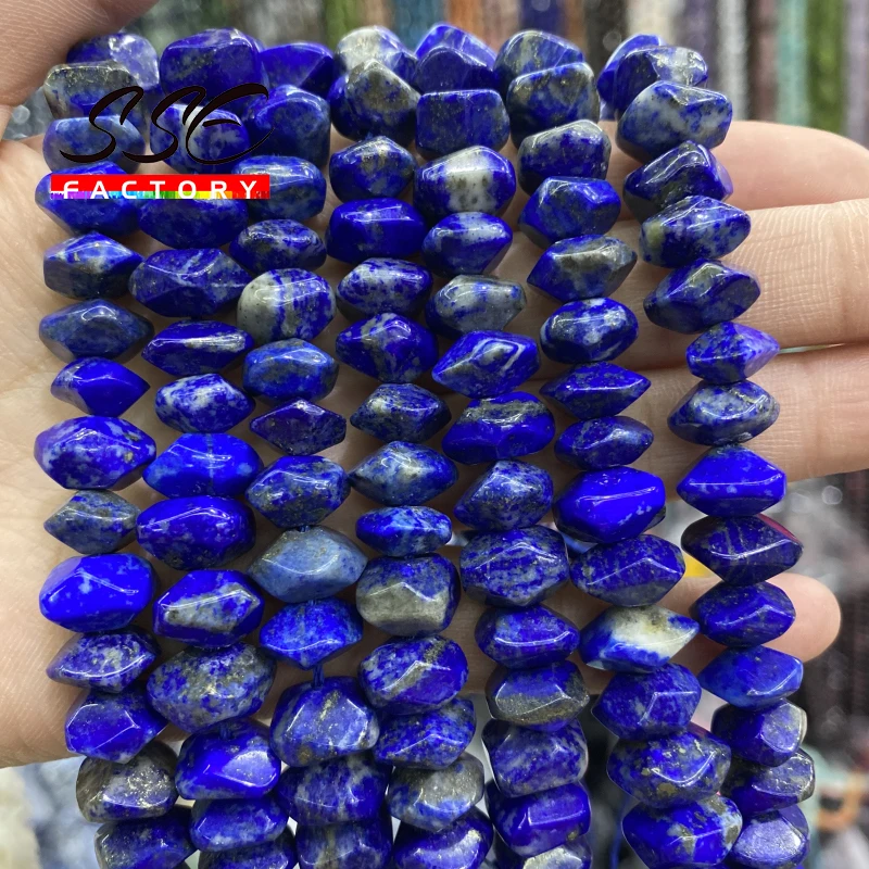 Natural Lapis Lazuli Stone Beads Irregular Special Cut Genuine Loose Spacer Beads for Jewelry Making DIY Bracelets 6x11mm 15''