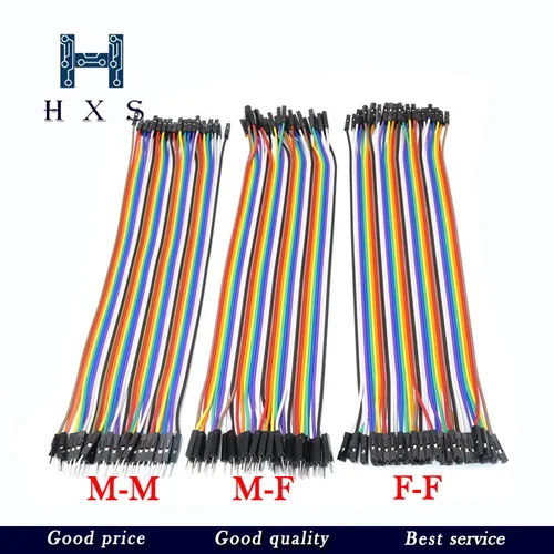 Cable Dupont hembra a hembra + macho y macho a macho para Arduino, KIT de bricolaje, 120 piezas, 40 Pines, 20CM