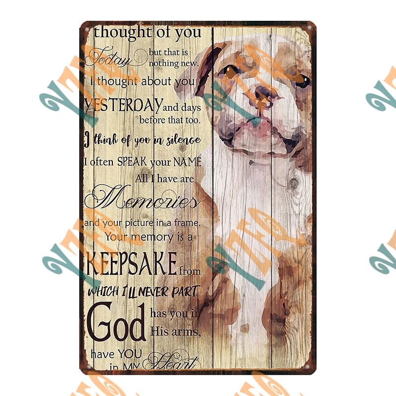 Bulldog Art and Cartoon Retro Plaque Tin Wall Decoration Garage Club Board Crafts Poster Custom Wholesale Gift DU-12084A