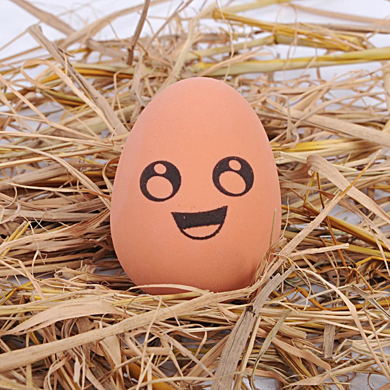 Aleatório peça única brinquedo divertido animal de estimação, ovo de borracha que quica com expressão não quebrada, não tóxico, novidade anti-stress, bola