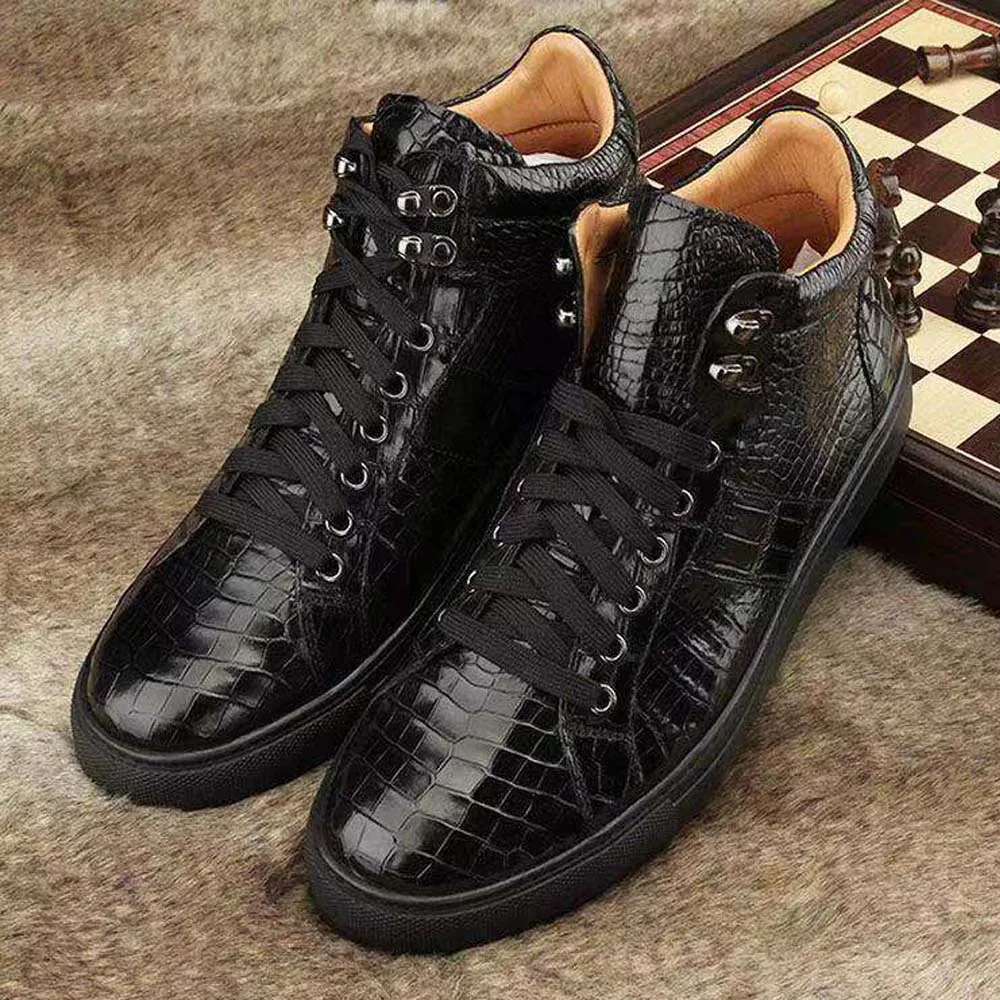 hexiaofengdedian new arrival men crocodile boots male crocodile leather shoes men boots fashion leisure