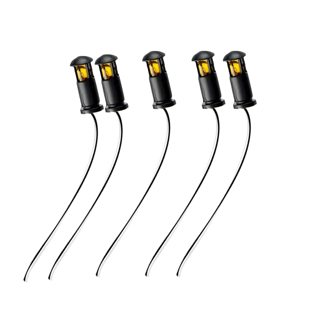 5 piezas Luces de calle de construcción de modelo de 6V, lámparas de iluminación, calibre H0, amarillo