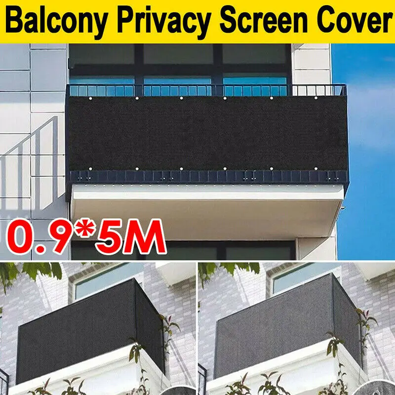 

5M Sun Shade Net Balcony Cover Shelter Ventilation Privacy Screen Sewing Buckle Outdoor Sail Awning Shade Cloth Garden Fence