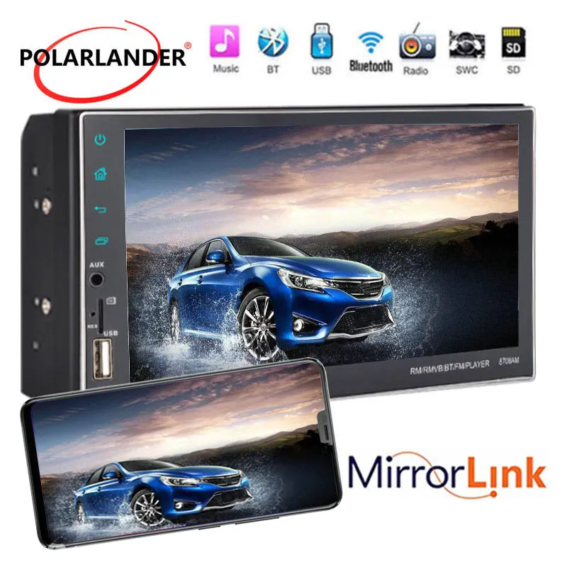 Car Radio 2 Din Mobile Phone Interconnection FM 7 Inch MP5 Player Android Touch Screen USB/TF Wireless Bluetooth GPS Navigation