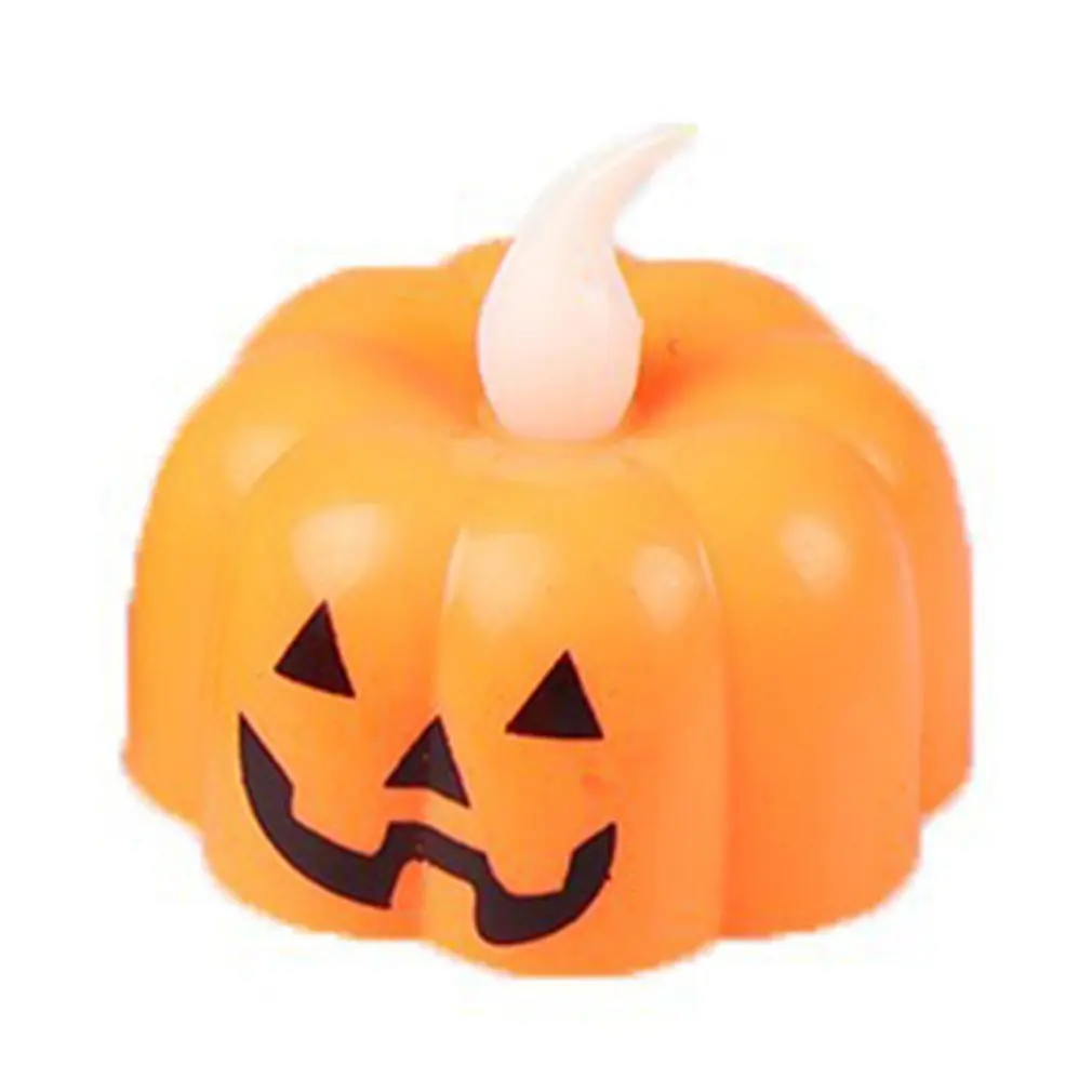 12pcs Pumpkin Candle Light Halloween Party Supplies LED Lights Lantern Lamp Ornaments Props Halloween Decorations for Home
