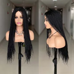 New DIY Braided Wigs Straight Dress Wig Box Braid Synthetic Ombre Blonde Long Braids Wigs For Women Black Fashion In Daily Use