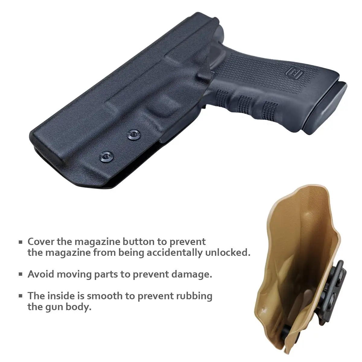 Gen. Craft Glock 17 Coldre, IWB Kydex Holster, Ajuste Personalizado, Glock17, Gen 1-5, Glock 22, Glock 31, Gen 3-4