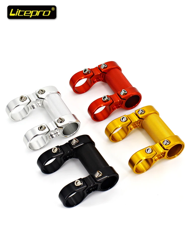 AliExpress NONE Litepro S82 Folding Bike Handlebar Stem Bicycle Riser Double Stem Aluminum BMX Handlebar Stem Adjustable Double Stem 25.4mm LP