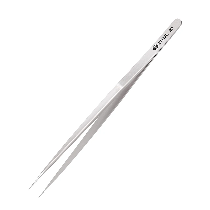 2uul pinça 3d de mão polonesa de alta precisão, pinça afiada de linha voadora super dura para o plantio de estanho chip ic, fórceps de microreparo