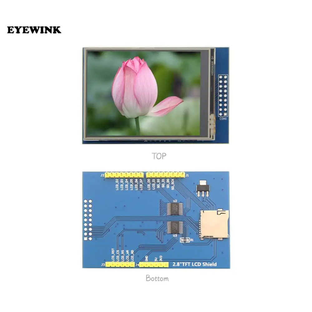 2.8 بوصة 3.3 فولت 300mA TFT LCD درع وحدة عرض تعمل باللمس لاردوينو UNO مع لوحة اللمس المقاومة لتقوم بها بنفسك عدة