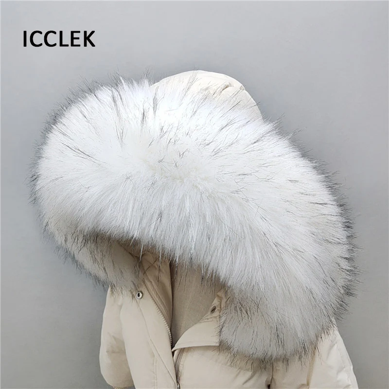 

Imitation Fur Collar Faux Fur Collar For Coat Hoodie Trim Custom Made DIY Fur Collar Decor Plus Size Fur Scarf Shawl For Women