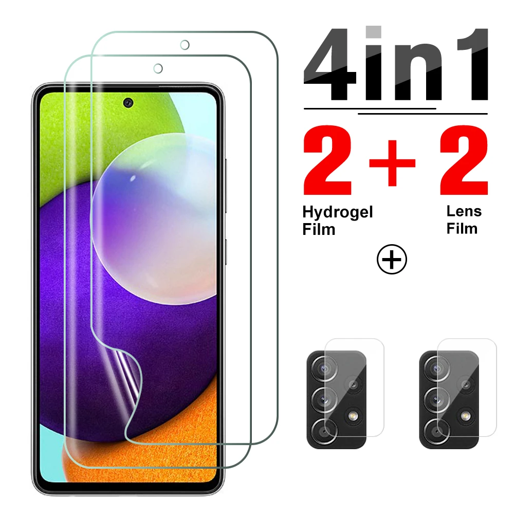 Гидрогелевая пленка для камеры 4IN1 для Samsung Galaxy A52 A51 A52s A50 A50s 5G 6,5 дюйма, защитная пленка для объектива SM-A525F для