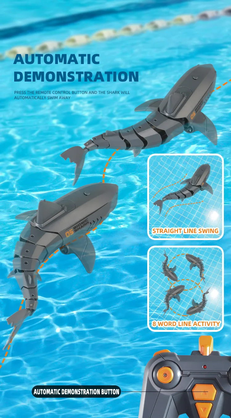 Smart Rc Squalo Balena Giocattolo con acqua spruzzata