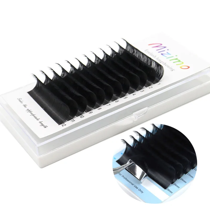 Mizimo 10mm-25mm C/D Mink Eyelash Single Grafted False Eyelash Black Natural Extended Flowering Eyelash, Eye Makeup Eyelash