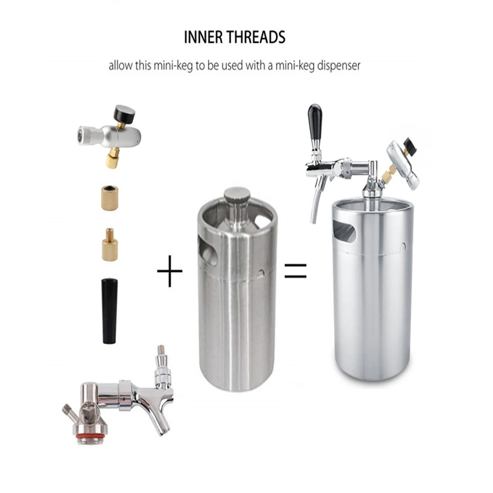 3 Liters Mini keg barrel  Mini keg dispensor  fermenter tank  stainless steel tank  for home brewery