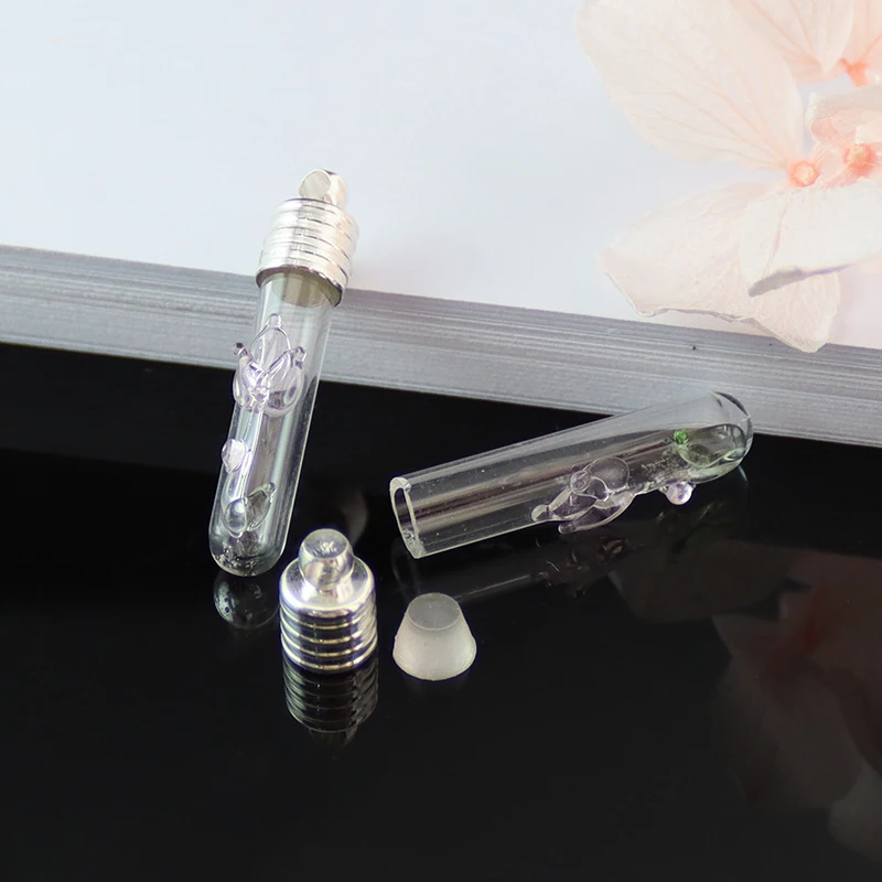 5PCS  Dasiy Vials Pendant Name On Rice Art glass bottle necklace pendant Glass Bottle Charms DIY Pendant Charms