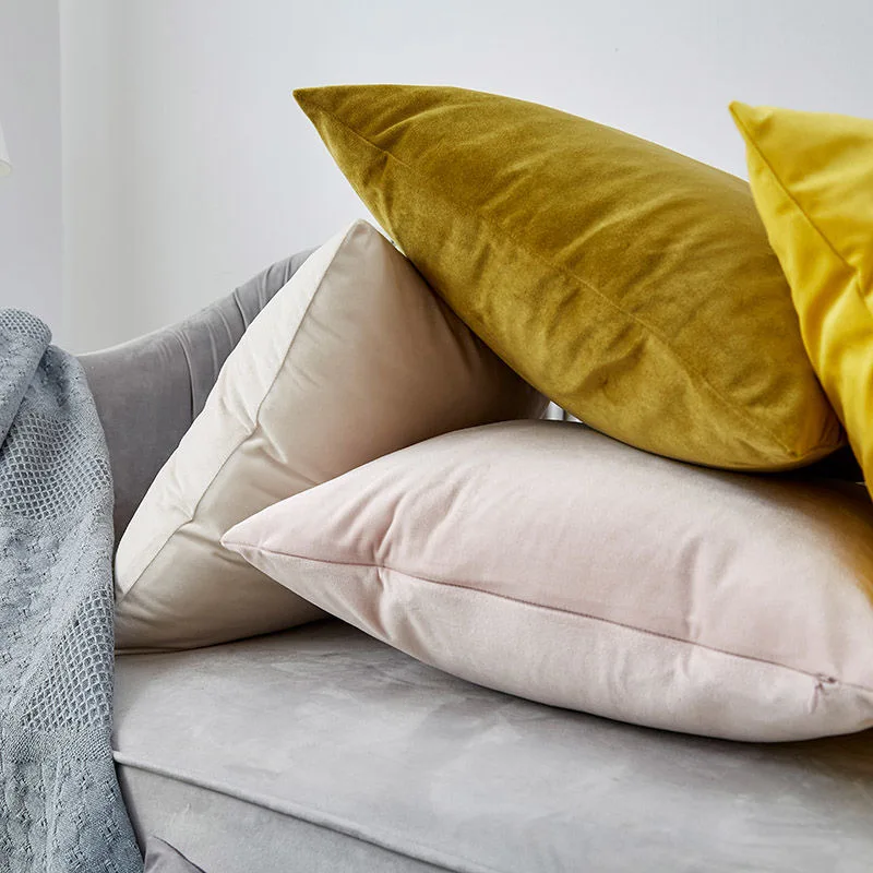 Solid Pillow Cover Velvet Decorative Pillows For Sofa Living Room Housse De Coussin 45*45 Decorative Pillows Nordic Home Decor