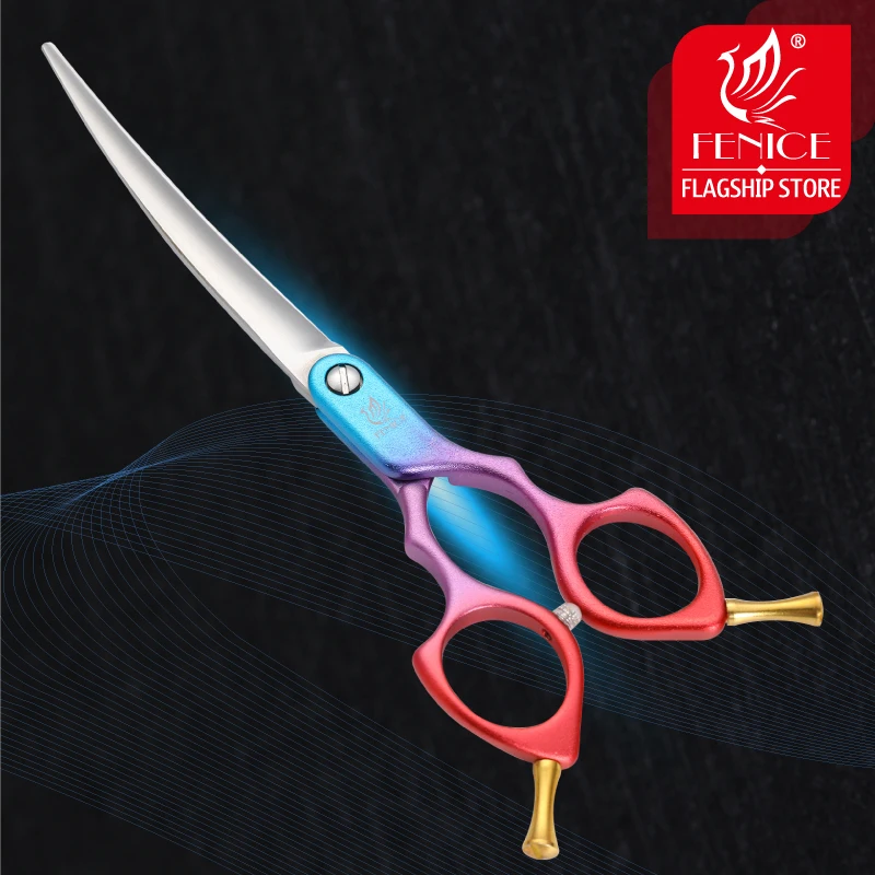 Imagem -03 - Fenice Professional Pet Shears Tesoura Curvo Grooming para Cães e Gatos 6.0 6.5