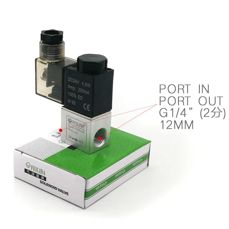 Air Solenoid Valves 2V025-08 2 Position 2 Port 1/4\