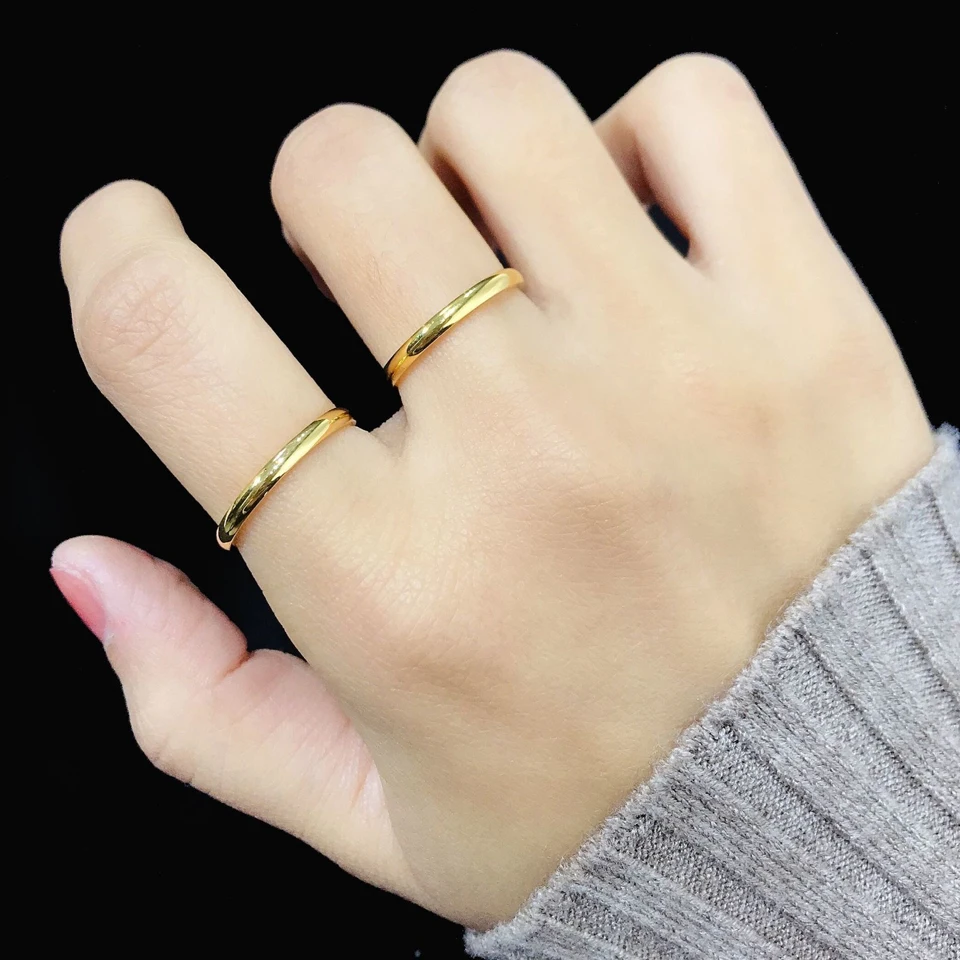 Hot Sale Three Separate Ring Middle Frosted Woman Ring Stainless Steel Gold Color Jewelry wholesale Lover and Girlfriend Gift