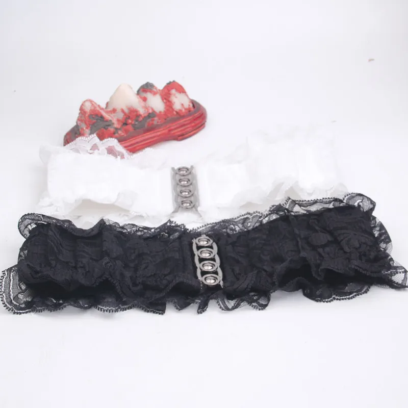 Lolita dress elastic lace belt black white girdle outside shirt  waist elastic woman princess cute lolita  soft girl cosplay