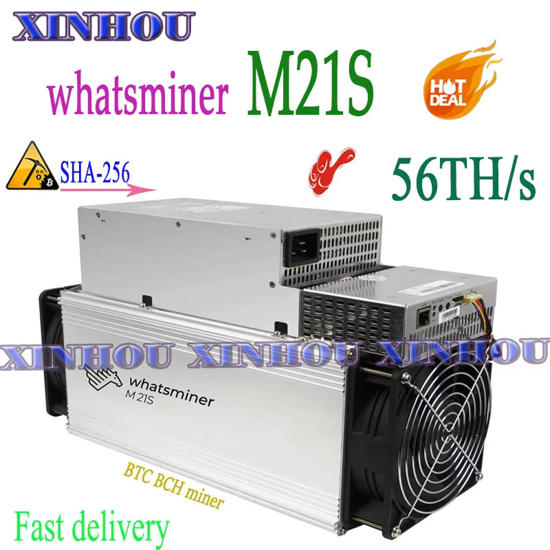 

Used Asic miner WhatsMiner M21S 56T With PSU BTC BCH Bitcoin Miner better than M20S M3X antminer S9K S9j S9 S17 S15 T17 T3 T2T