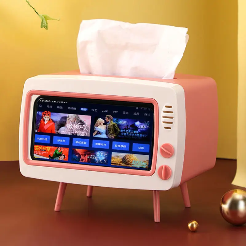 Nordic creative cute multifunctional tissue storage box imitation TV tissue box living room coffee table restaurant pumping box