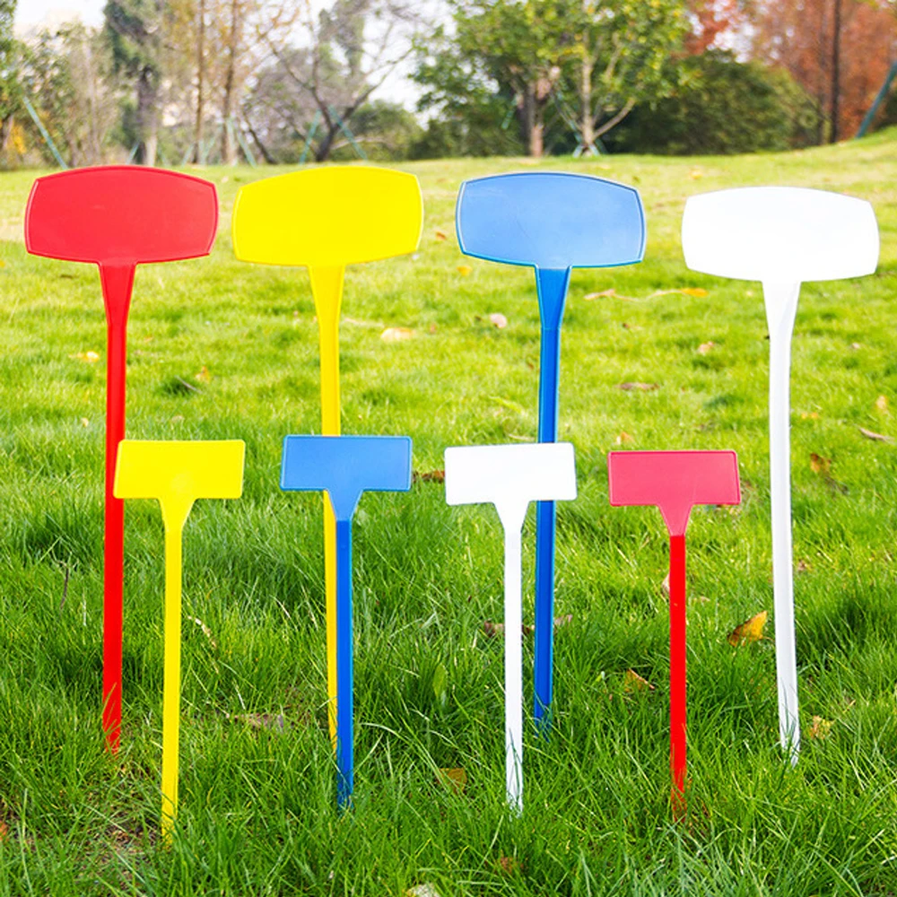 Outdoor Tall Plant Labels Large Waterproof Plastic T Garden Tags Durable Nursery Potted Stake Markers Perfect for Herbs Flowers