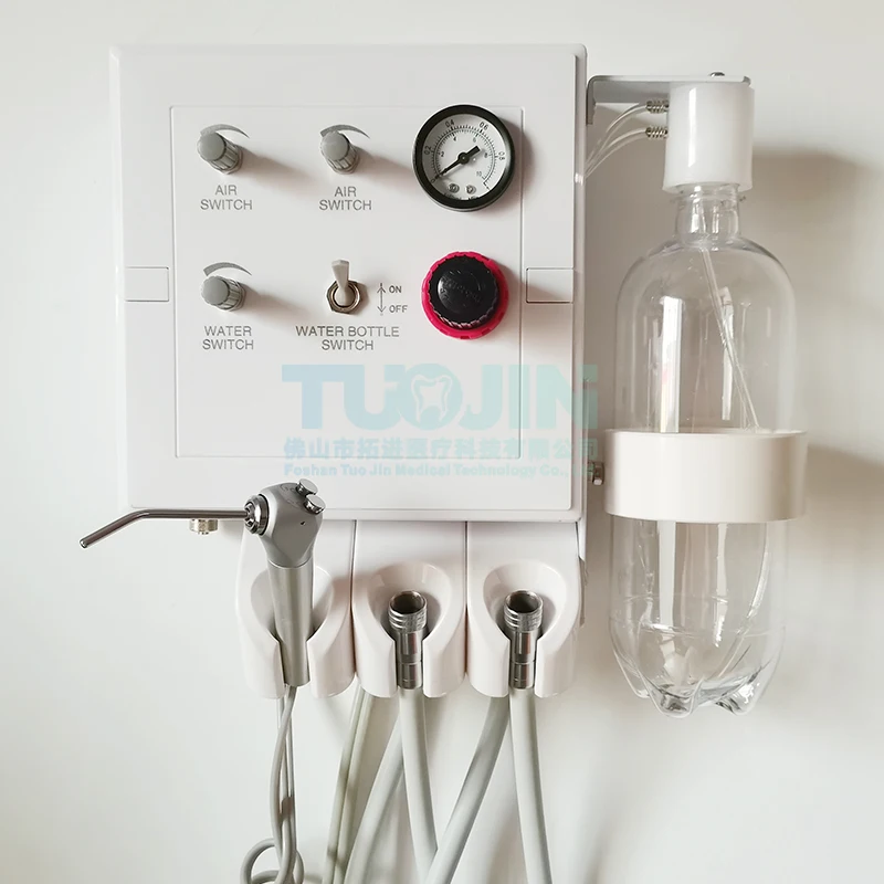 Dental Weak Suction Turbine Unit Air Compressor 3 Way Straw Wall-mounted Turbine Dentistry Materials Lab Portable Product