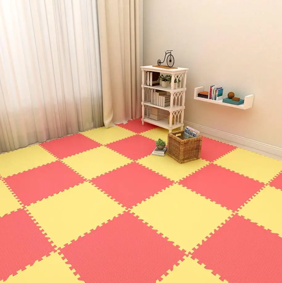 Top Sale 10pc 30*30cm Living Room Bedroom Children Kids Soft Carpet Magic Patchwork Jigsaw Splice Heads Climbing Baby Mat E11285