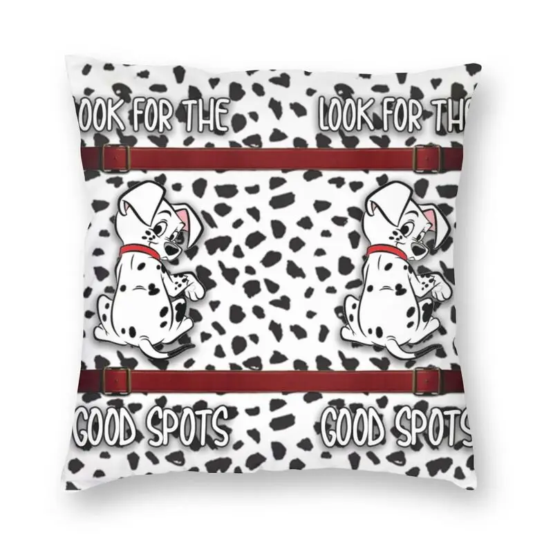 Look For The Good Spots Cushion Cover 45x45cm Home Decorative Print Cute Dalmatian Dog Throw Pillow for Living Room Double-sided