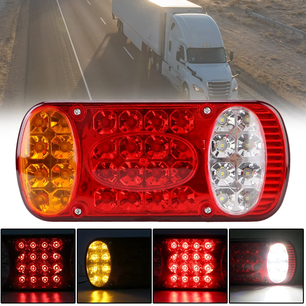 32LED 12V 1Pc Rear Lamps Rear Stop Brake Lights Car Truck Tail Light Waterproof Signal Indicator For Trailer Lorry