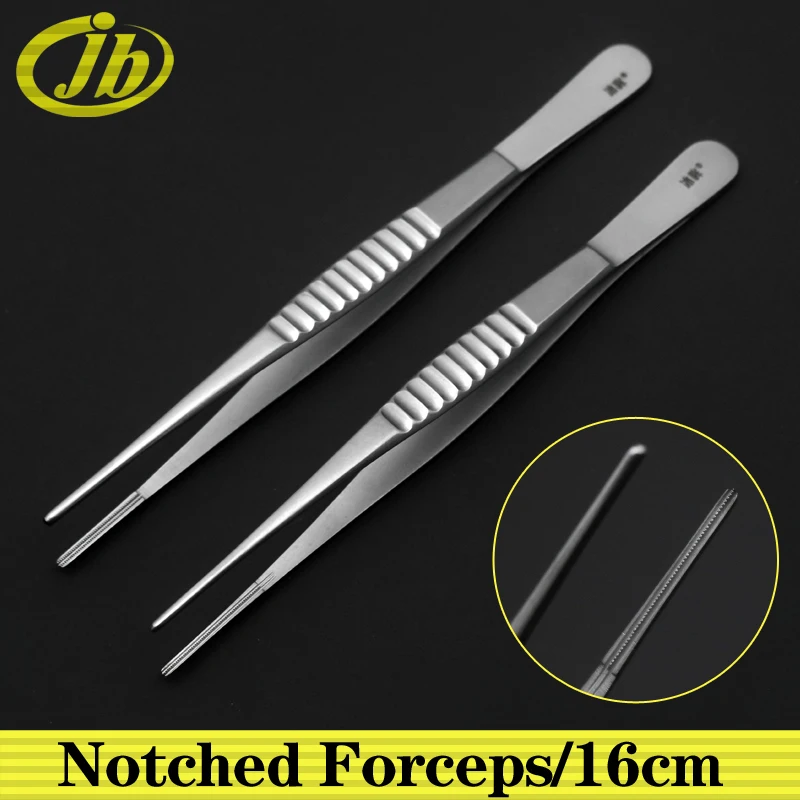 Notched Forceps stainless steel 16cm tissue forceps surgical operating instrument cosmetic plastic surgery