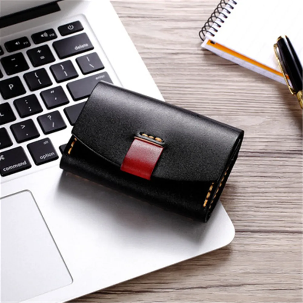 Fashion Vegetable Tanned Leather Wallet Handmade Customized Coin Purse Large Capacity Card Package Purse Bag Wallet Hasp Purse