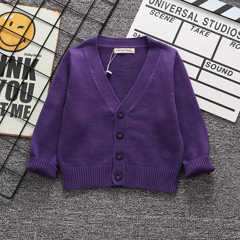 New Kids Autumn Winter Sweater cotton Baby Boys Girls Cardigan Tops Children V-Neck Long Sleeve Christmas Causal Clothes