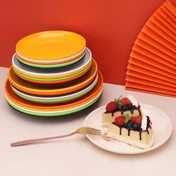 Melamine Imitation Porcelain Round Buffet Plate Canteen Plastic Bread Dessert Dish Plate Restaurant Fast Food Plate